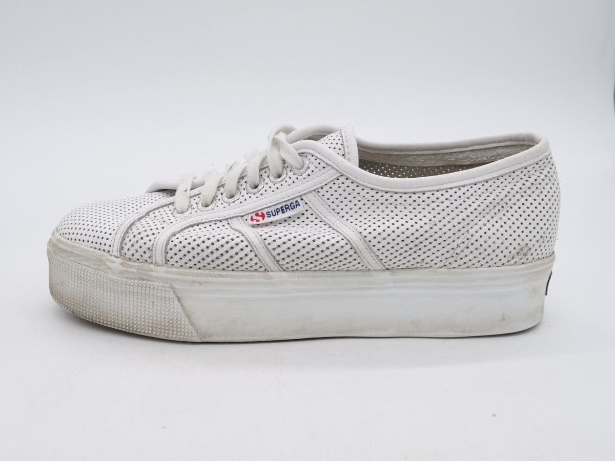 Superga Suede Perforated Sneakers Superga Platform Shoes Women 10