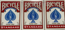 Bicycle Standard Face Poker Playing Cards 3 Pack RED Backs NEW SEALED