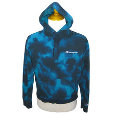 CHAMPION Boy's Large Blue Camouflage Athletic Hoodie Logo Hooded Sweatshirt
