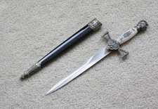 S0559 MINIATURE TEMPLAR CRUSADER KNIGHTS OF ST JOHN MASONIC SWORD BRASS 13.6"