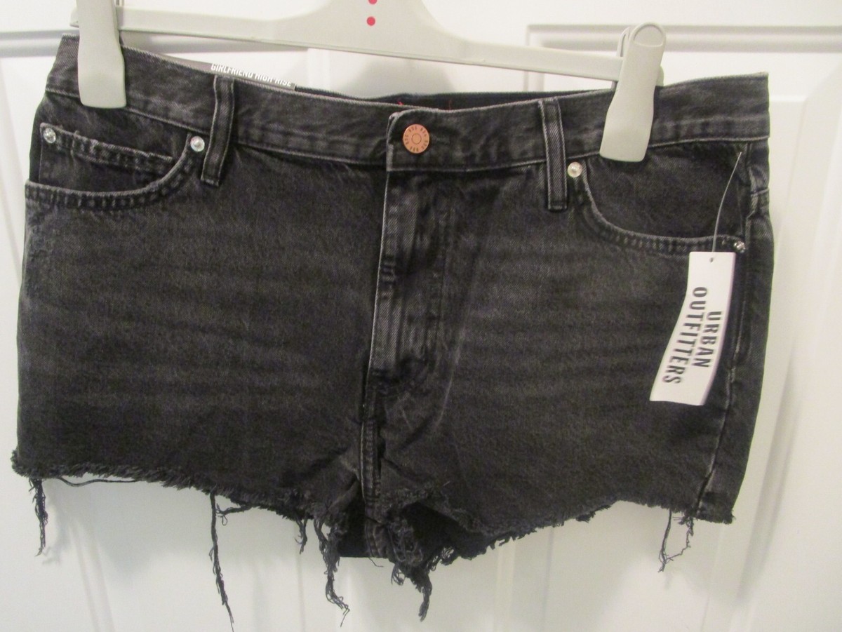 URBAN OUTFITTERS BDG GIRLFRIEND HIGH-WAIST BLACK DENIM SHORTS SIZE