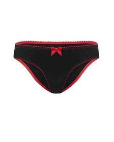 Agent Provocateur Love Bite Black Red Silk Brief AP2 UK 8-10 BNWT