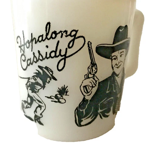 Vintage 1950s BLACK Hopalong Cassidy Childs Milk Mug • Cup