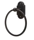 New Solid Bronze Towel Ring w/ Arched Plate, Heavy/Sand Casted (Rejuvenation/RH)