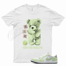 White FIX T Shirt for Air J1 1 Low OG Ghost Green One Glow