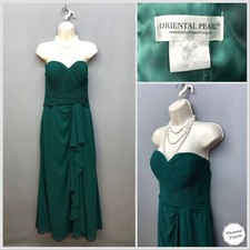 Oriental Pearl Green Strapless Occasion Dress UK 14 EUR 42 US 10 Stunning