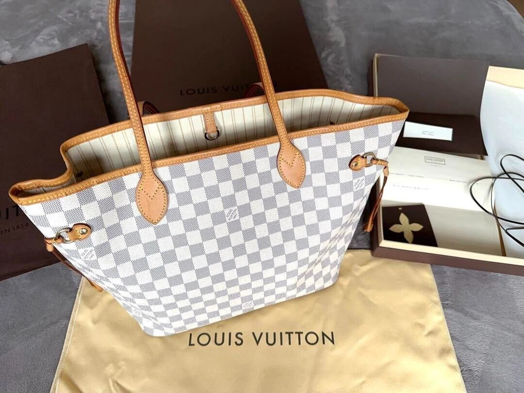 Louis Vuitton Damier Azur Never Full MM N41361 Tote Bag Multicolor P14 –  NUIR VINTAGE