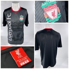 Liverpool FC LFC Jersey Graphic Shirt L Men Black Poly Crewneck YGI D2-238