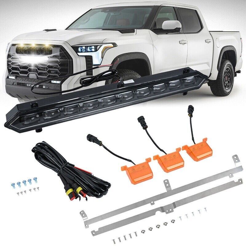 Fits Toyota Tundra PRO 20222023 Front GRILLE LIGHTS LED BAR & 3 Amber