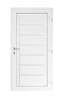 SN Deco-Bastion Haustür Zeta, beide seiten weiß, E-Öffner, Stoßgriff, 100x200