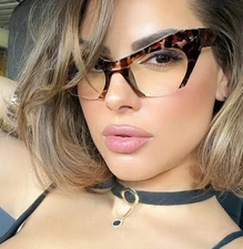 Eyeglasses Cat Eye Demi "Razor" Glasses rasoir cut off lenses Shadz GAFAS @