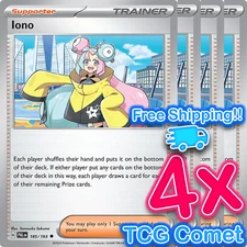 [4x Playset] Iono - 185/193 - SV02: Paldea Evolved (PAL) - Pokemon TCG