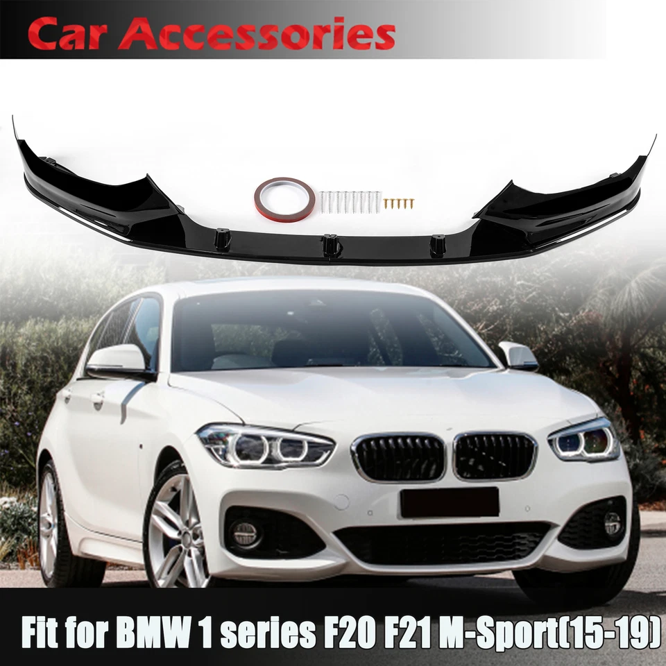 Черный передний спойлер разветвитель кромок M Sport для BMW 1 серии F20 F21 LCI 2015–2019 годов выпуска - Изображение 2 из 4