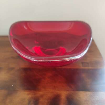 Vintage Kunst Glas Schale oder Pin Schale wohl Murano oder Orrefors aber keine Markierungen
