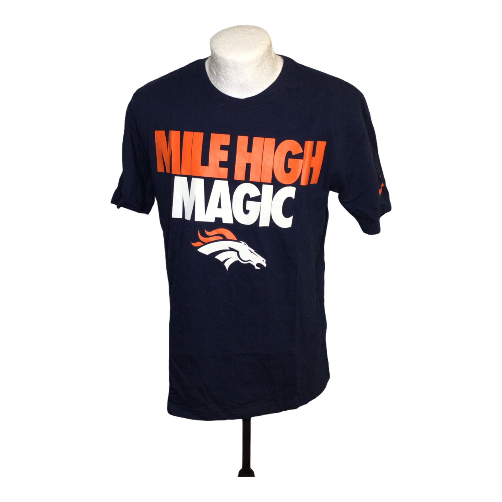 Nike Mens Broncos Graphic T-Shirt Blue Medium Regular Fit