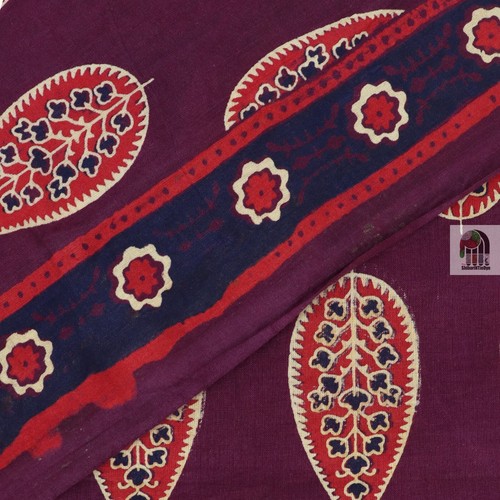 5 Yard Indian Handmade Natural Cotton Sanganeri Hand Block Print Floral Fabric - Picture 3 of 5