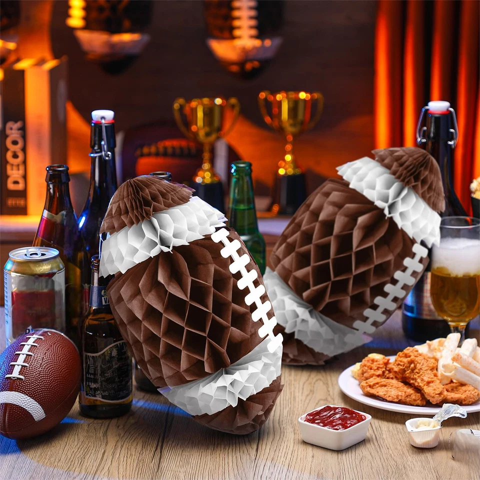 Linternas de panal de fútbol americano de 12 pulgadas Retisee decoraciones colgantes fiesta deportiva Foto 3 de 4