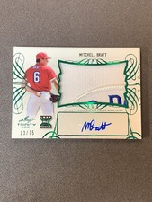 2021 Leaf Trinity Baseball Mitchell Bratt Patch Auto /75