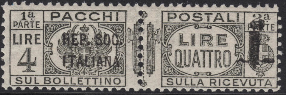 ITÁLIA RSI (Social) Pacchi n.45a variedade cv 1200$ CERT +Assinado FERRARIO MNH** R+ - Imagem 2 de 4