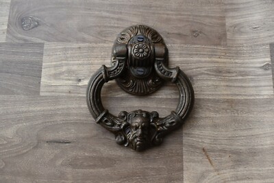Vintage Cast Iron Victorian Face antique Door Knocker Handle Knob