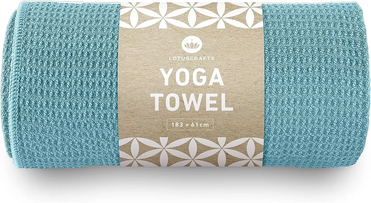 Lotuscrafts Yoga Towel Wet Grip, Non-Slip & Fast Drying Hot Yoga Mat Towel  24x72