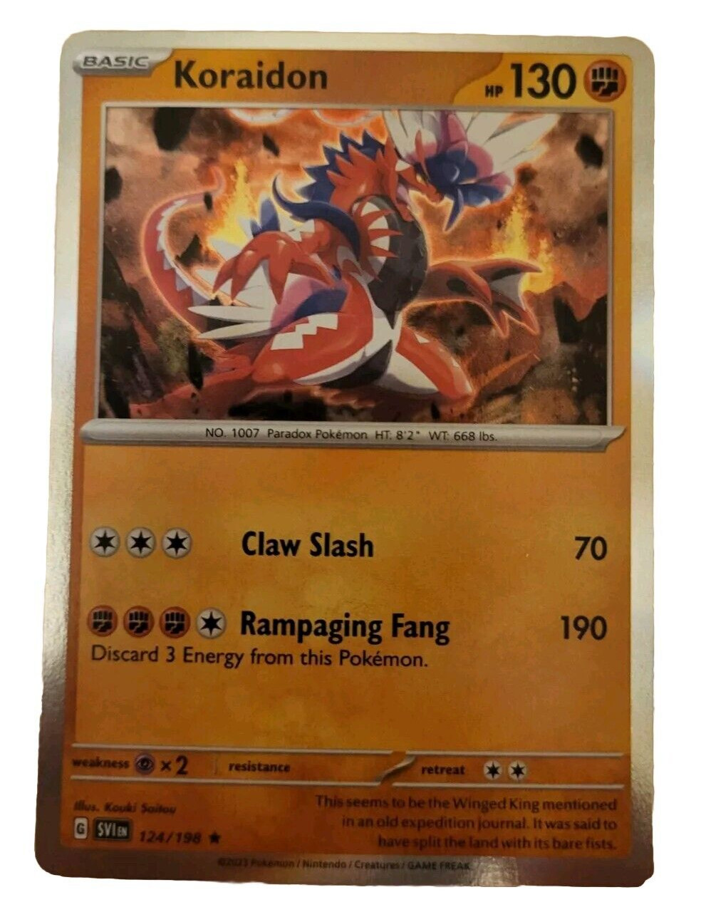 Pokemon TCG Koraidon 124/198 Rare SV01 Scarlet & Violet Trading Card (A3