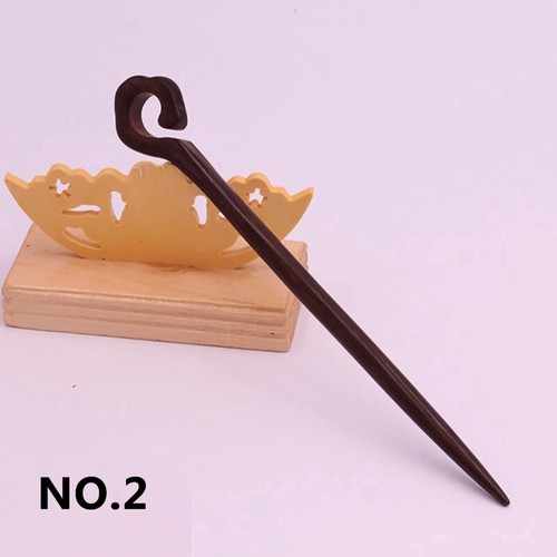 Retro Wooden Sandalwood Hair Pin Sticks Chopstick Handmade Carved Hair Accessory - Picture 4 of 26