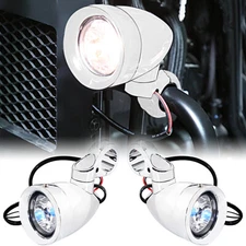 Chrome Auxiliary Light For Harley Touring Softail Dyna 1 1/4" 32mm Engine Guard