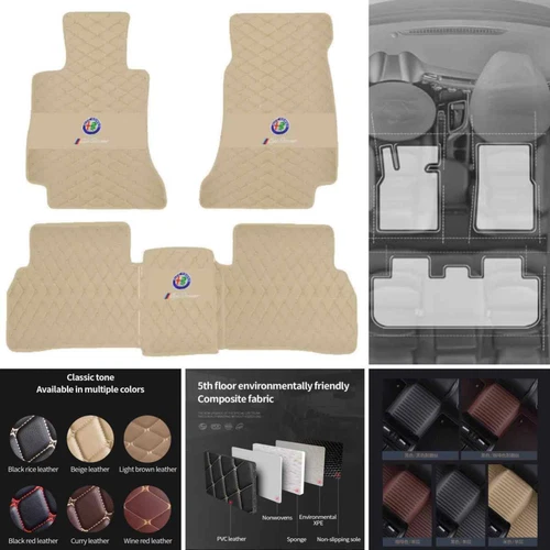 For Alfa Romeo Giulia-Stelvio All Models Car Floor Mats Custom Auto Carpets - Picture 15 of 39
