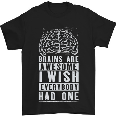 Brains Are Awesome Lustiger Sarkastischer Slogan Herren Maglietta 100% Baumwolle