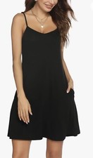 Women Casual Summer Spaghetti Strap Swing T Shirt Dress Cover Up Beach Dress