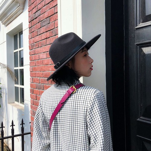 Womens Faux Wool Felt Trilby Fedora 