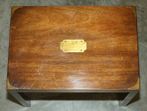 LOVELY HARRODS KENNEDY COFFEE & SIDE TABLE NEST OF TABLES MILITARY CAMPAIGN - Picture 7 of 22