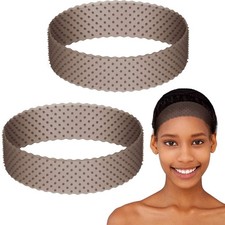 Black Silicone Wig Grip Headband Bulk Elastic Fixed Gripper Holder 2 Pcs