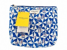 Fenella Smith London Quilted Makeup Cosmetic Toiletry Wash Bag Blue BNWT