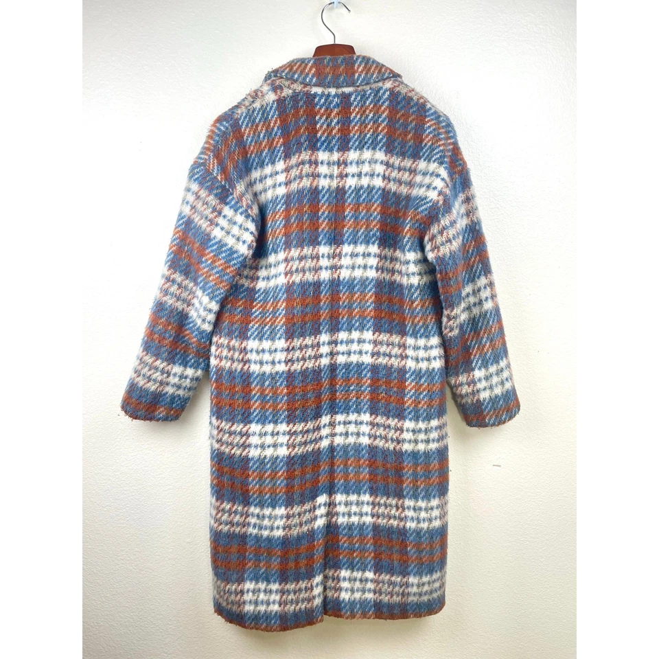 Abrigo Y2K Años 90 Vintage Angie Mujer Talla S Coche Cuadros Largo Gran Tamaño Boho Academia Foto 2 de 4