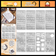 8 Pcs Metal Stencils for Wood Burning  Engraving - 4x7 Inch DIY Craft Tools