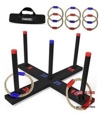 Ring Toss Game, Incl. 6 Rings, Case, Gifts for Kids, Outdoor Yard Games for