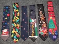 Christmas Ties Lot of 6 Assorted Brands