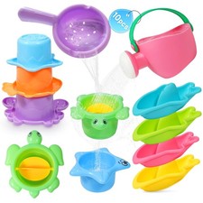 Best 10PCS Baby Bath Toys for Kids Ages 1-3 Easy-to-Clean Bathtub  Pool Water