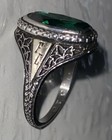 Vintage 1979 John Roberts 'JC' Emerald Green Siladium School Class Ring -Size 6  — photo 5