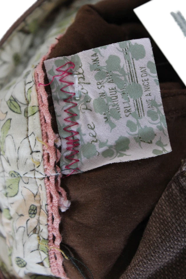 Free People 女式棉质高腰靴裤棕色 4 码 — 第 4/4 张图片