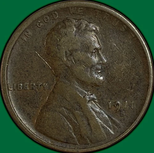 1911-S Lincoln Wheat Cent Choice Very Fine VF+ Coin, Scratch #35069