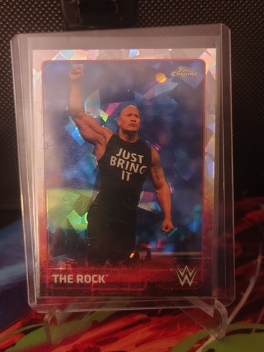 The Rock [Atomic] #57 2015 Topps Chrome WWE card