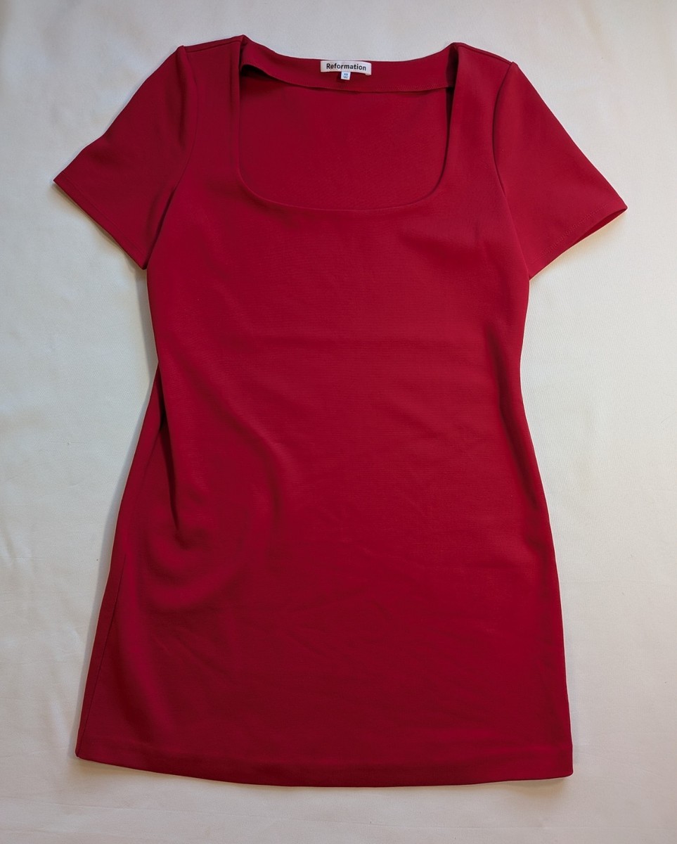 Reformation Carol Mini Dress Size XS Red Knit Short Sleeve Modern Classic |  eBay