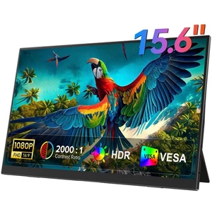 15,6'' FHD Moniteur portable HDMI USB-C Affichage autonome pour ordinateur portable PS Commutateur