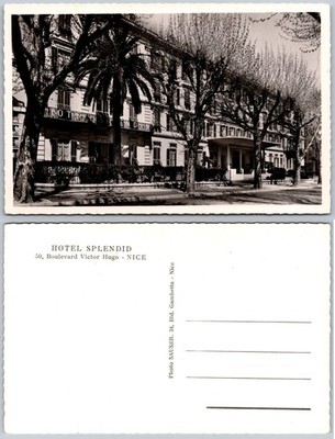 RPPC Hotel Splendid Nice France Photo Postcard