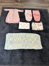Baby Girl Swaddle Sacks  Blankets LOT Of 6 Smoke Free Home Great Condition