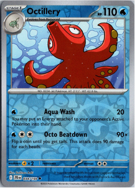 Octillery - 034/159 - Reverse Holo - Journey Together -  NM/M