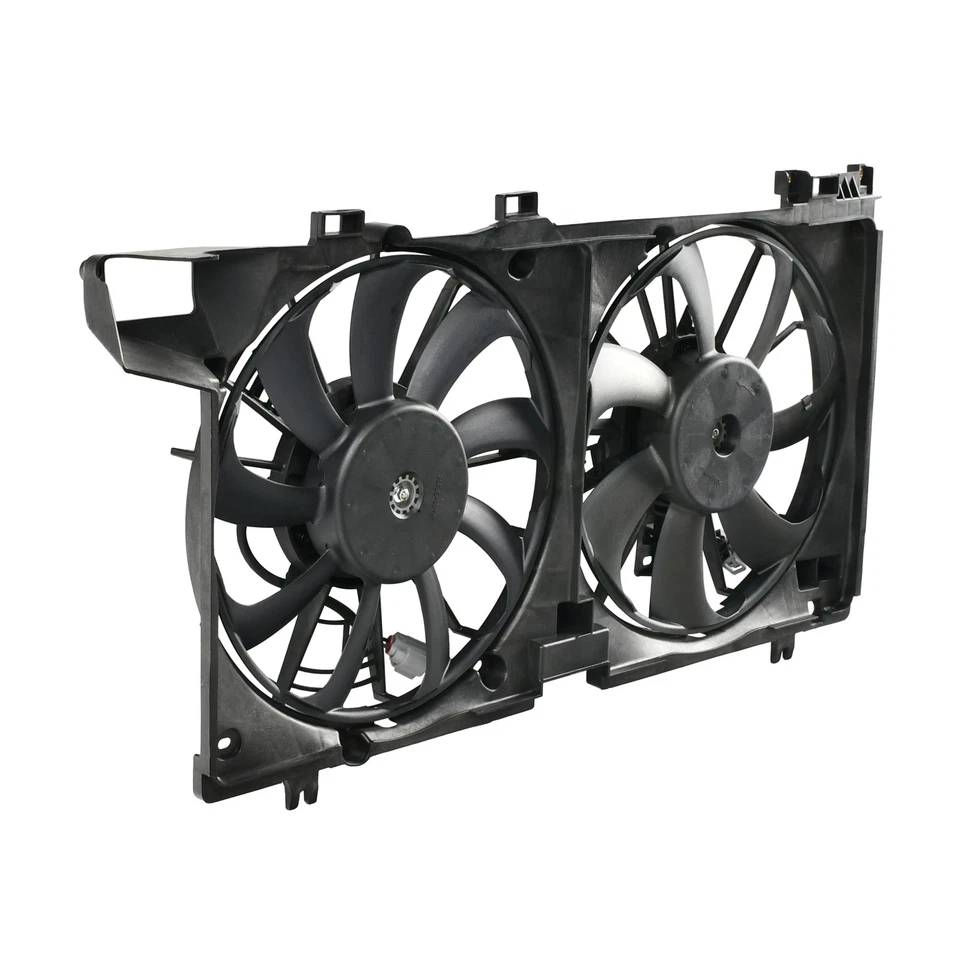 Conjunto de ventiladores de refrigeração Fit 15-19 Subaru Outback Legacy preto ventilador radiador de plástico - Imagem 3 de 4